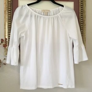 Michael Kors White Blouse 3/4 length belll sleeves